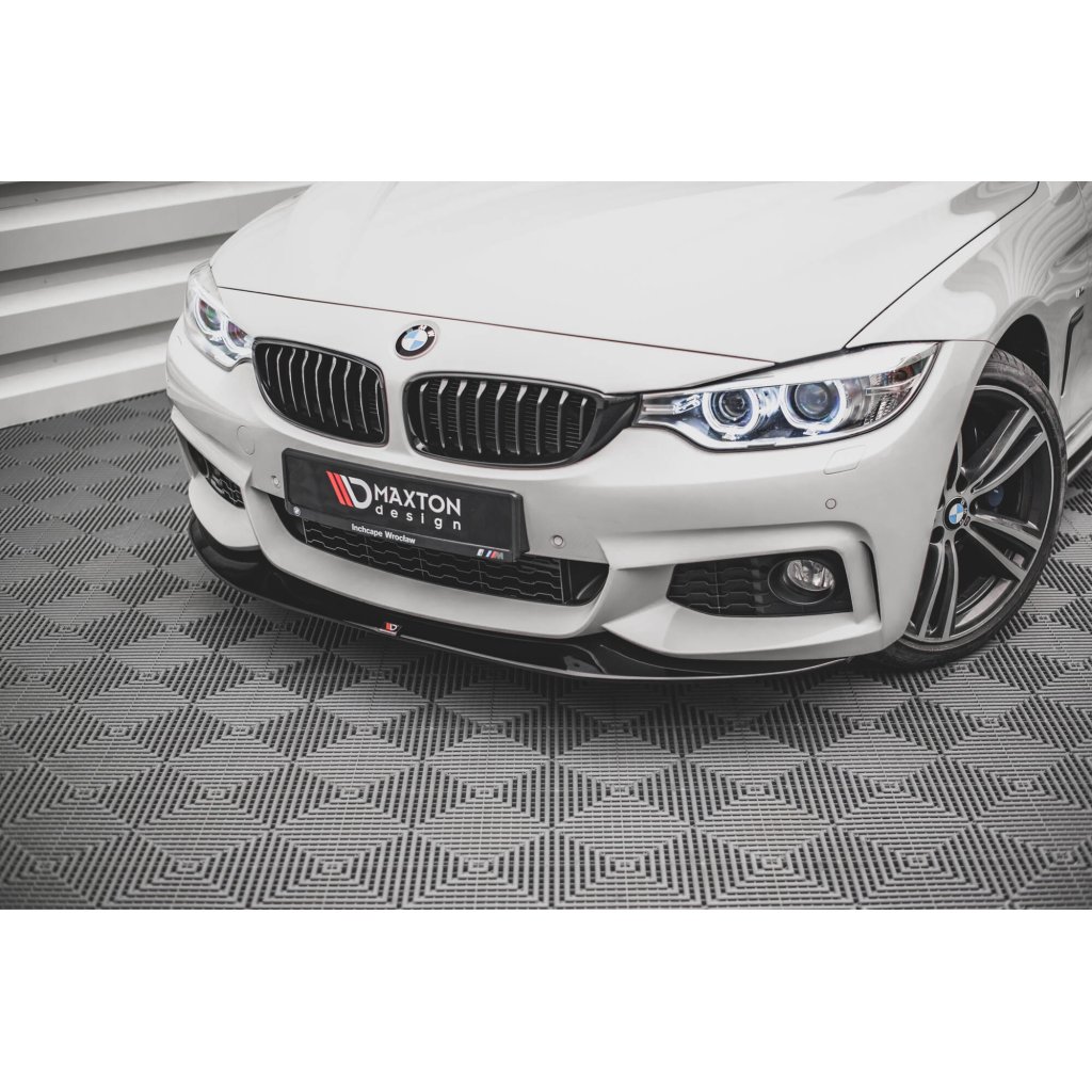 Maxton Design spoiler pod přední nárazník ver.2 pro BMW řada 4 F32, černý lesklý plast ABS
