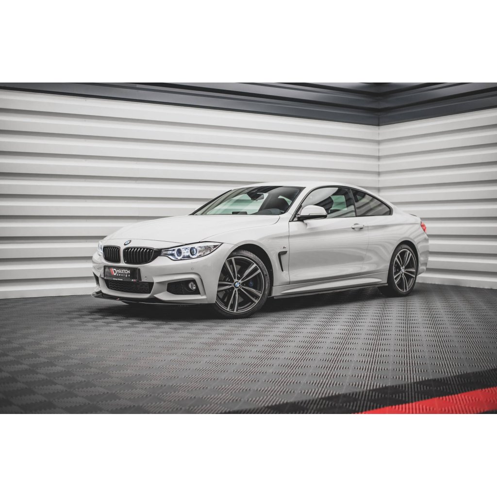 Maxton Design spoiler pod přední nárazník ver.2 pro BMW řada 4 F32, černý lesklý plast ABS