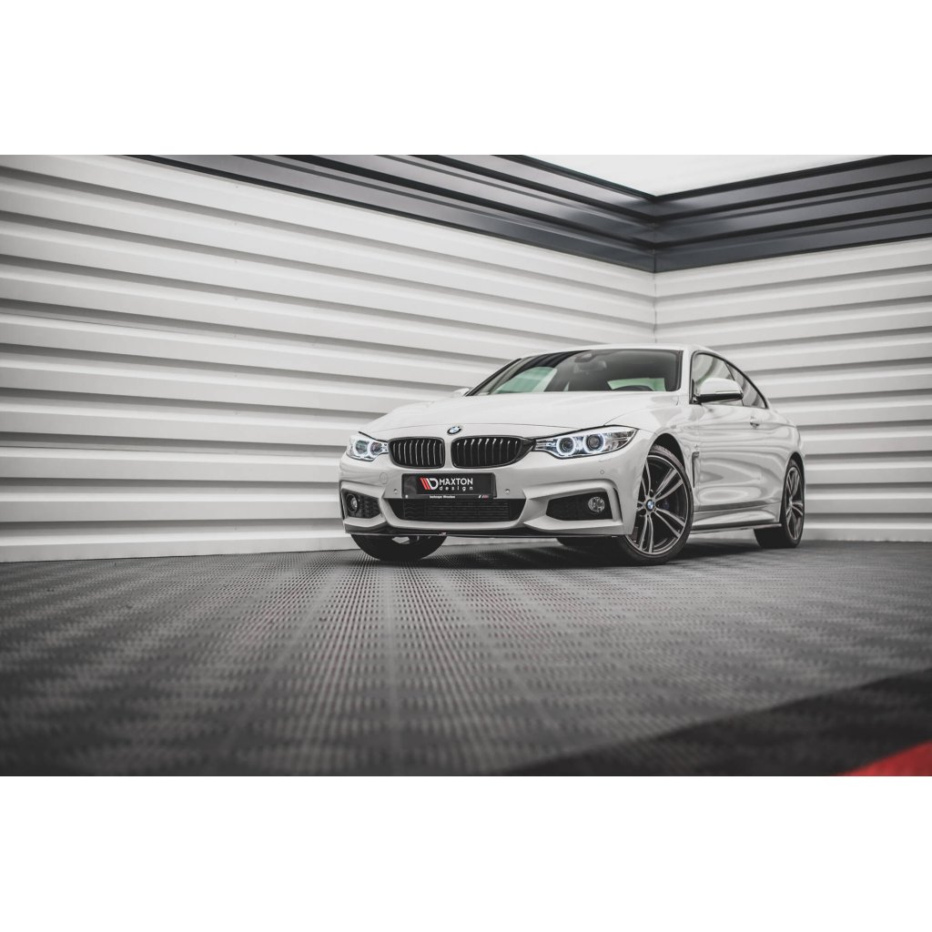 Maxton Design spoiler pod přední nárazník ver.2 pro BMW řada 4 F32, černý lesklý plast ABS
