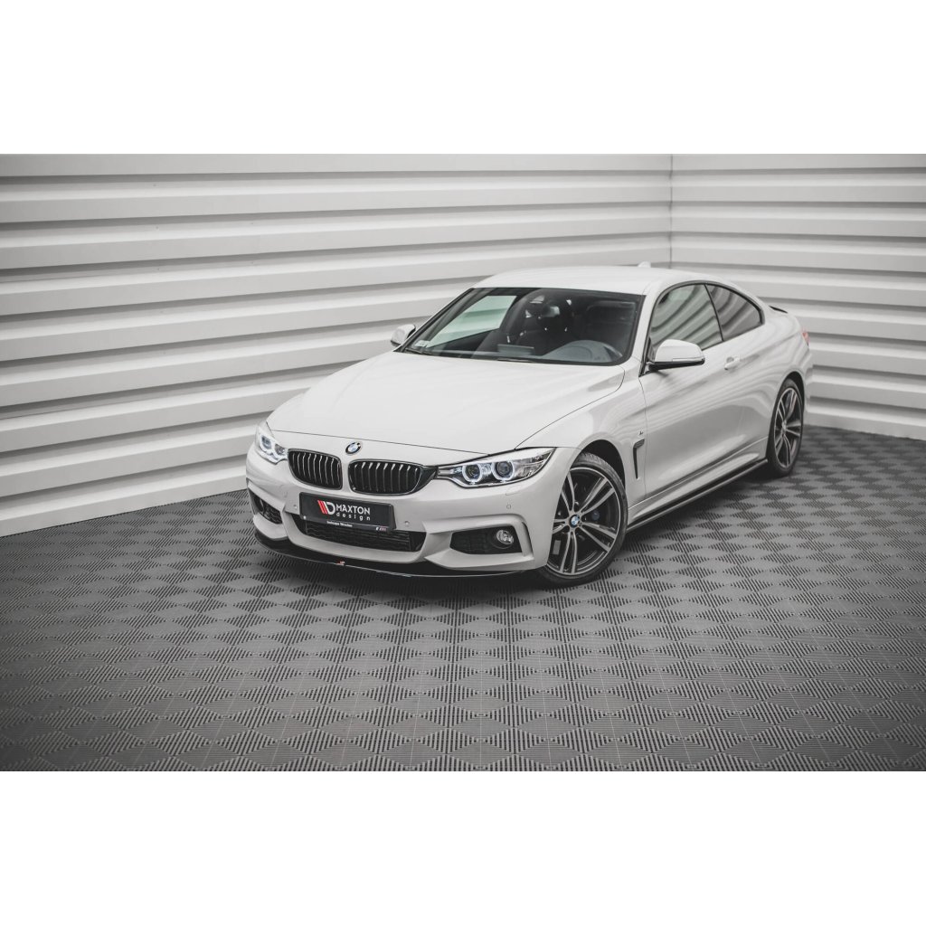 Maxton Design spoiler pod přední nárazník ver.2 pro BMW řada 4 F32, černý lesklý plast ABS