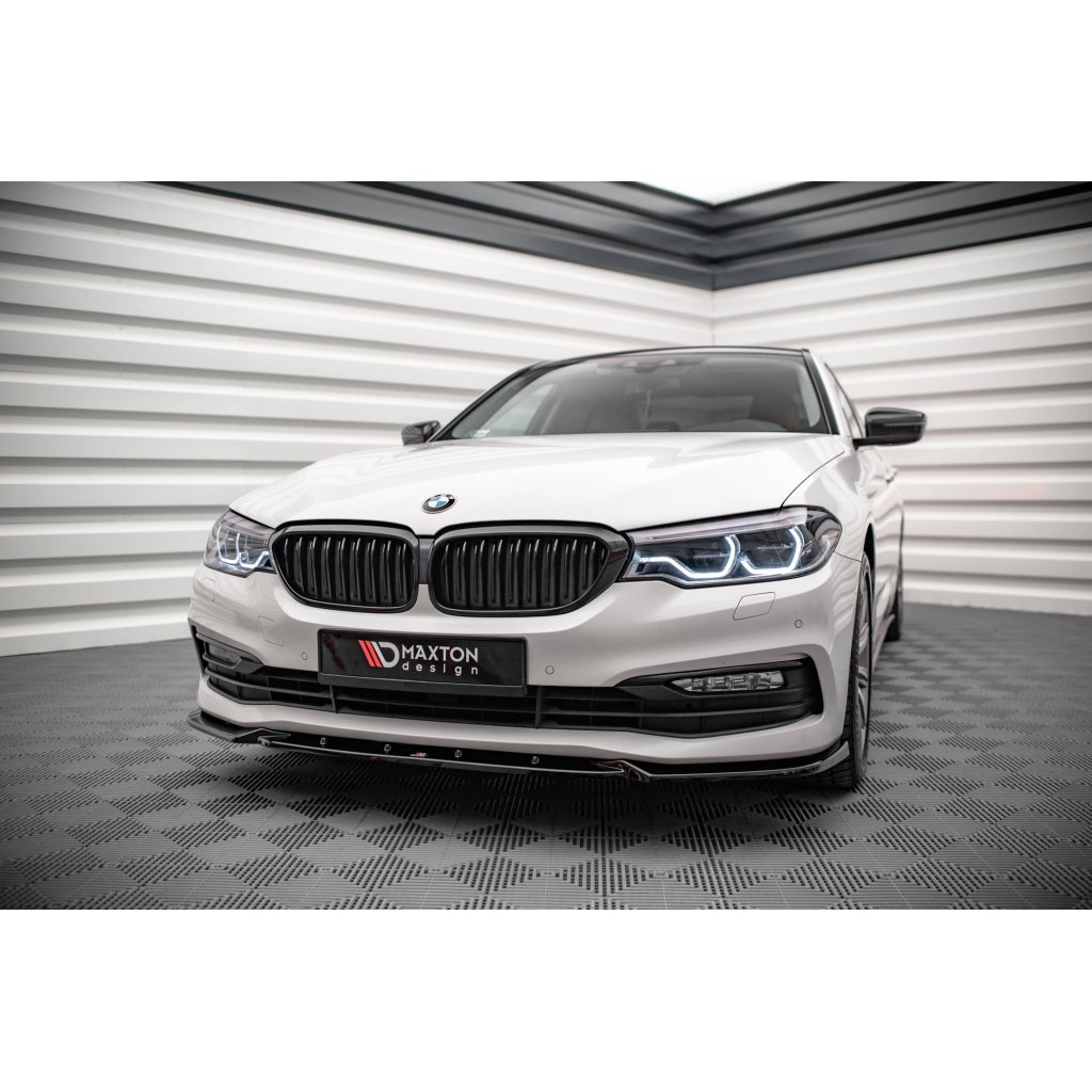 Maxton Design spoiler pod přední nárazník ver.2 pro BMW řada 5 G30, černý lesklý plast ABS