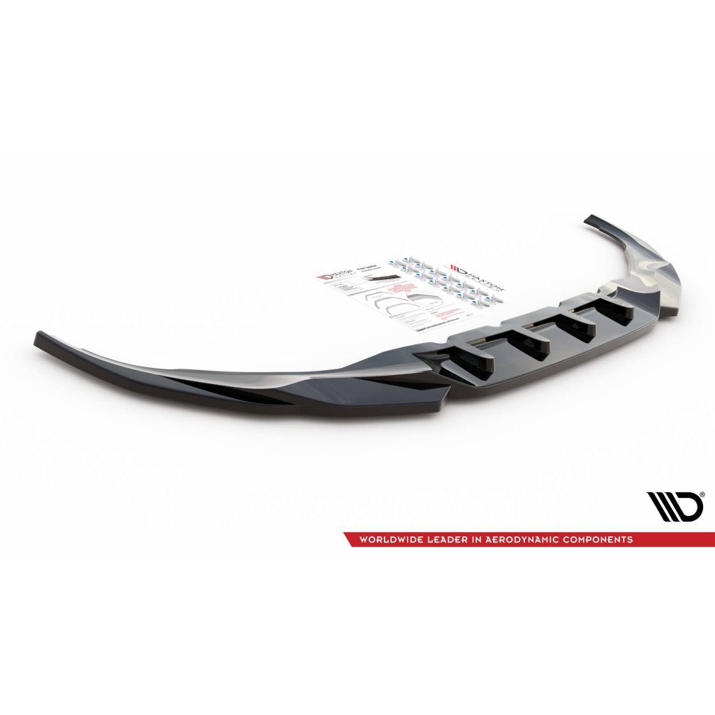 Maxton Design spoiler pod přední nárazník ver.2 pro BMW řada 7 G11 Facelift M-Pack, černý lesklý plast ABS