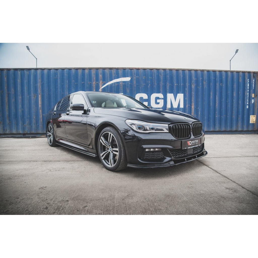 Maxton Design spoiler pod přední nárazník ver.2 pro BMW řada 7 G11 M-Pack, G12 M-Pack, černý lesklý plast ABS