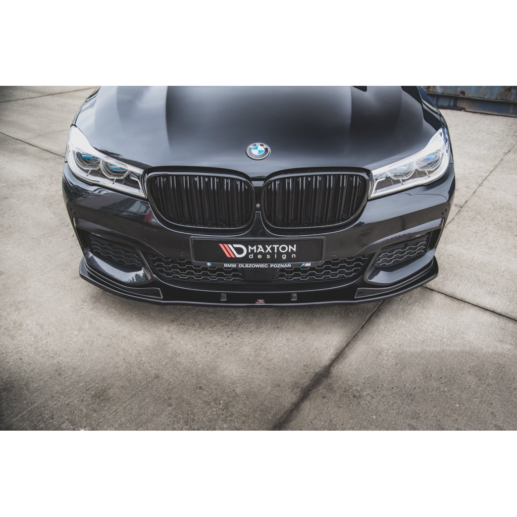 Maxton Design spoiler pod přední nárazník ver.2 pro BMW řada 7 G11 M-Pack, G12 M-Pack, černý lesklý plast ABS
