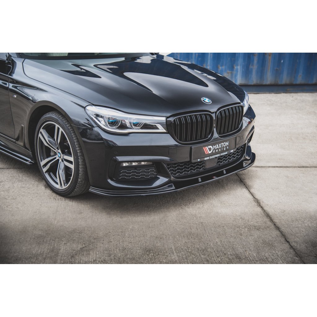 Maxton Design spoiler pod přední nárazník ver.2 pro BMW řada 7 G11 M-Pack, G12 M-Pack, černý lesklý plast ABS