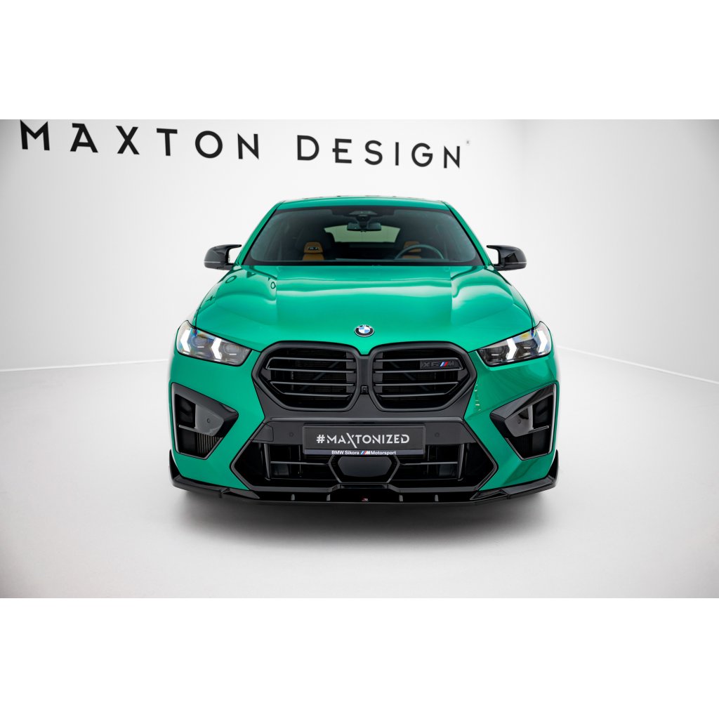 Maxton Design spoiler pod přední nárazník ver.2 pro BMW X6 M F96 Facelift, černý lesklý plast ABS