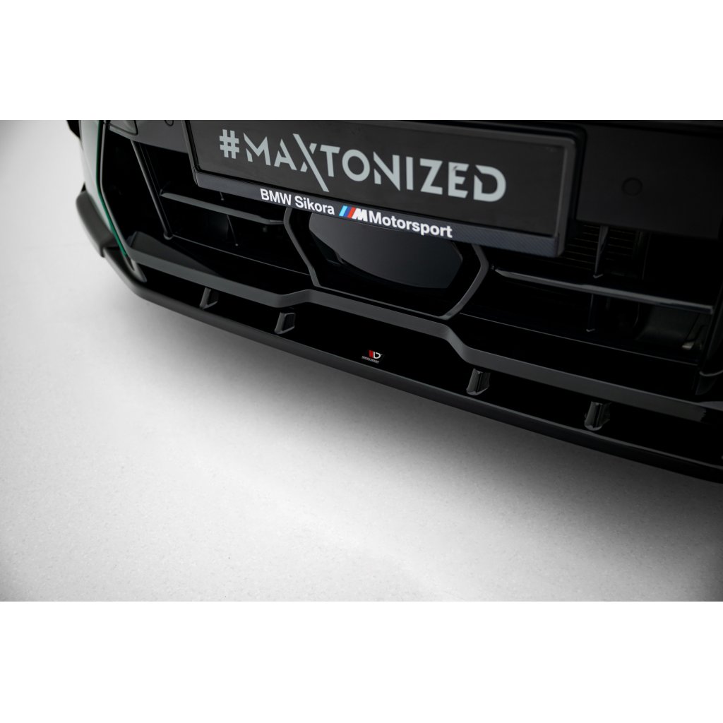 Maxton Design spoiler pod přední nárazník ver.2 pro BMW X6 M F96 Facelift, černý lesklý plast ABS