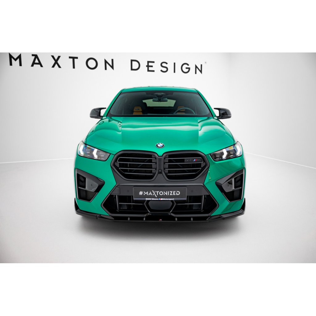 Maxton Design spoiler pod přední nárazník ver.2 pro BMW X6 M F96 Facelift, černý lesklý plast ABS