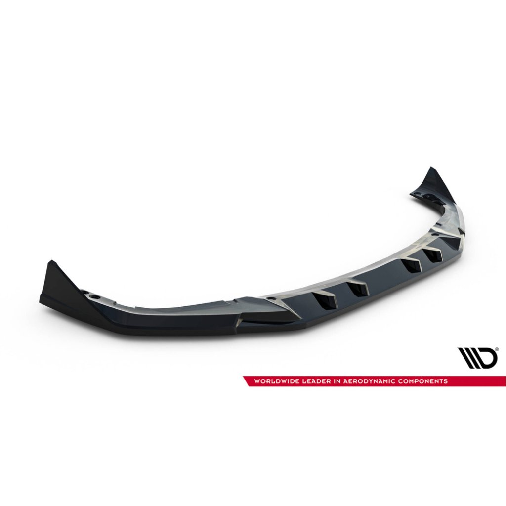 Maxton Design spoiler pod přední nárazník ver.2 pro BMW X6 M F96 Facelift, černý lesklý plast ABS