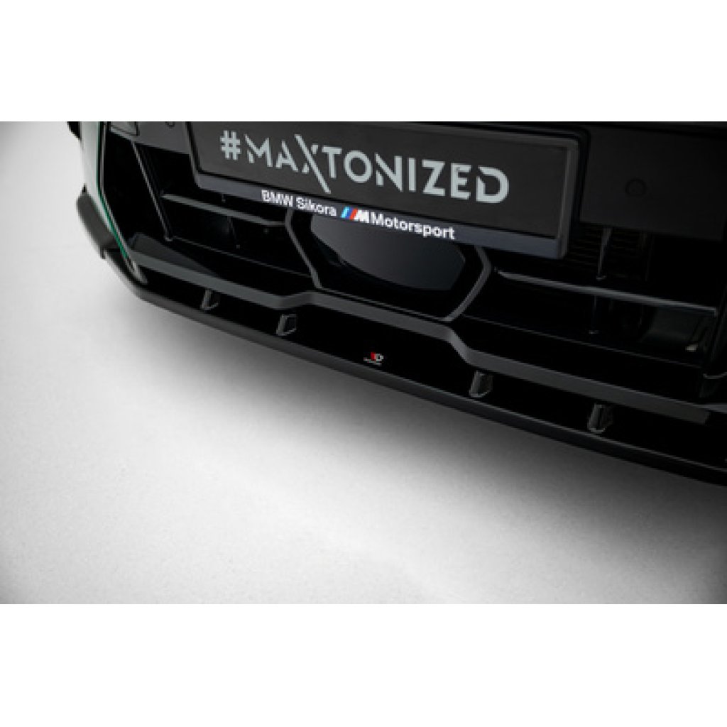 Maxton Design spoiler pod přední nárazník ver.2 pro BMW X6 M F96 Facelift, černý lesklý plast ABS