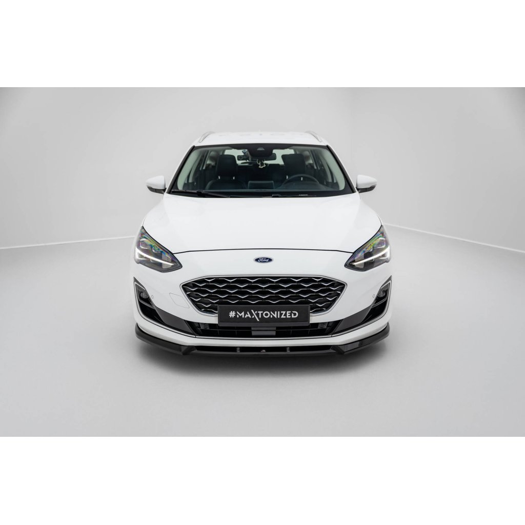 Maxton Design spoiler pod přední nárazník ver.2 pro Ford Focus Mk4, černý lesklý plast ABS, Vignale, Estate/Hatchback