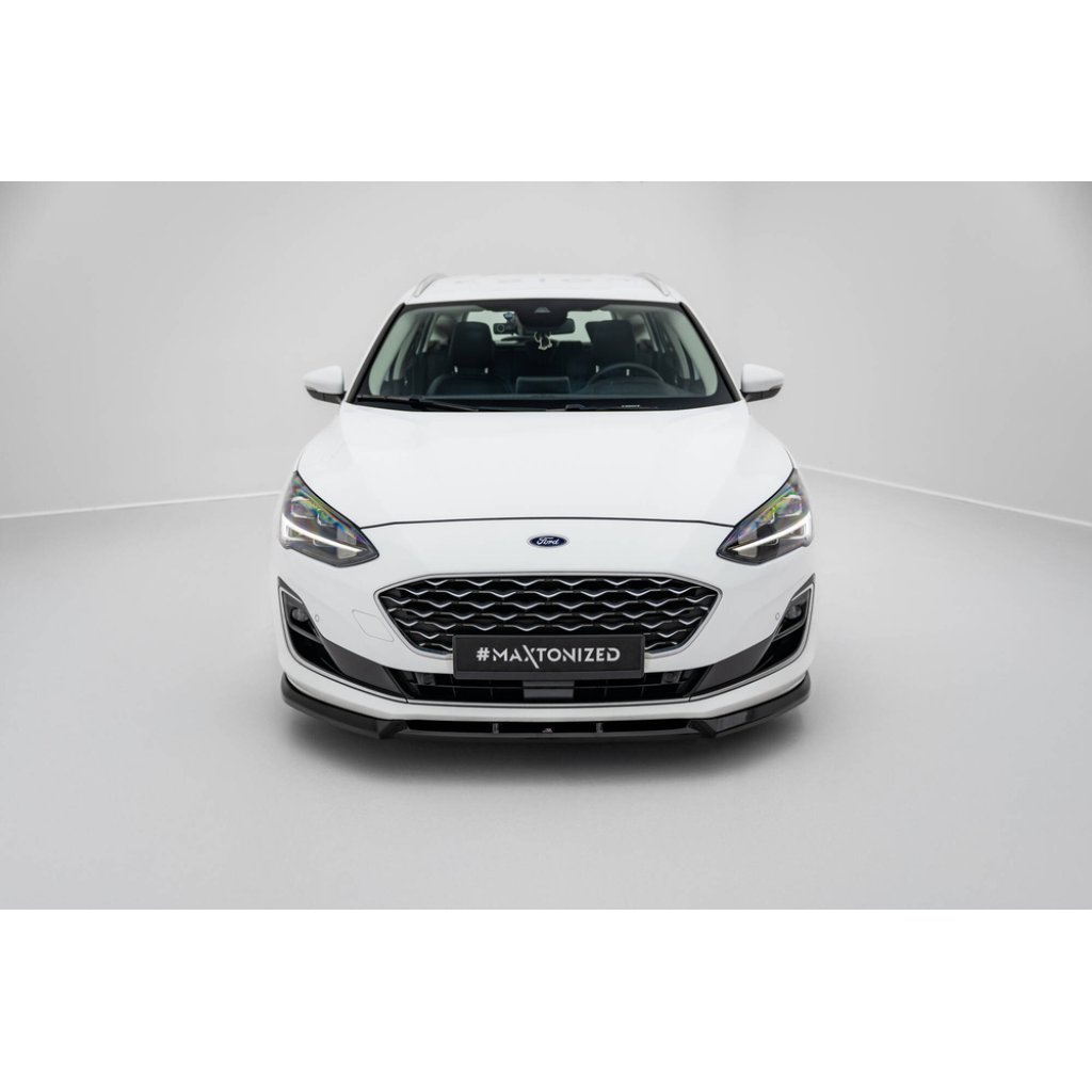Maxton Design spoiler pod přední nárazník ver.2 pro Ford Focus Mk4, černý lesklý plast ABS, Vignale, Estate/Hatchback