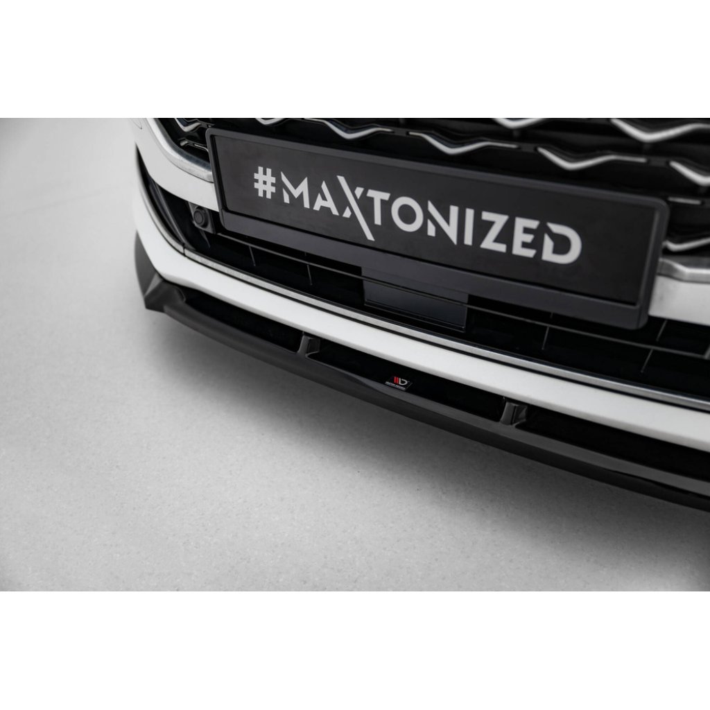 Maxton Design spoiler pod přední nárazník ver.2 pro Ford Focus Mk4, černý lesklý plast ABS, Vignale, Estate/Hatchback