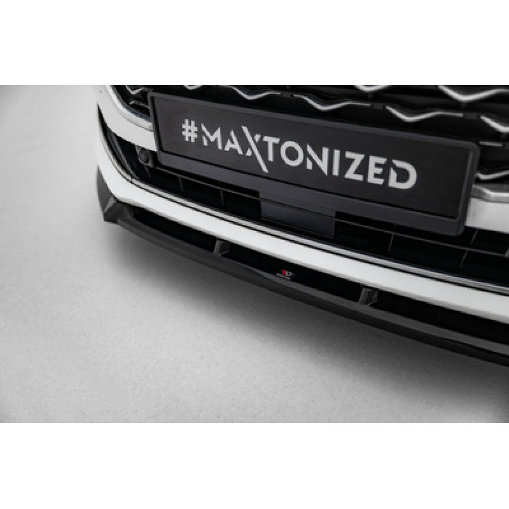 Maxton Design spoiler pod přední nárazník ver.2 pro Ford Focus Mk4, černý lesklý plast ABS, Vignale, Estate/Hatchback
