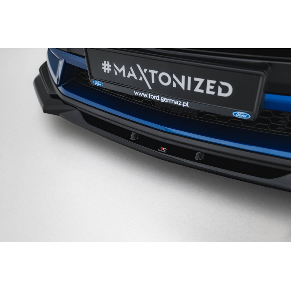 Maxton Design spoiler pod přední nárazník ver.2 pro Ford Mustang Mk7 GT, černý lesklý plast ABS