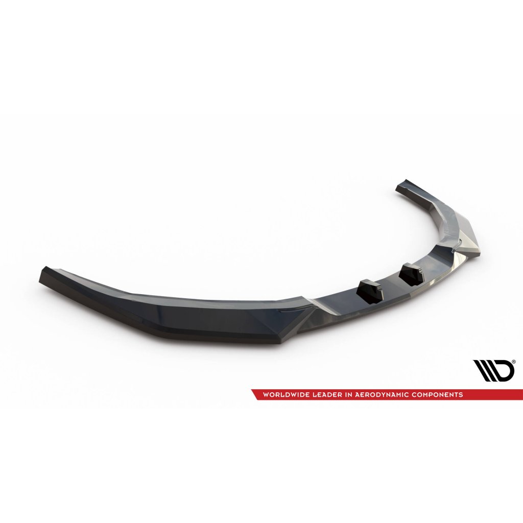 Maxton Design spoiler pod přední nárazník ver.2 pro Ford Mustang Mk7 GT, černý lesklý plast ABS