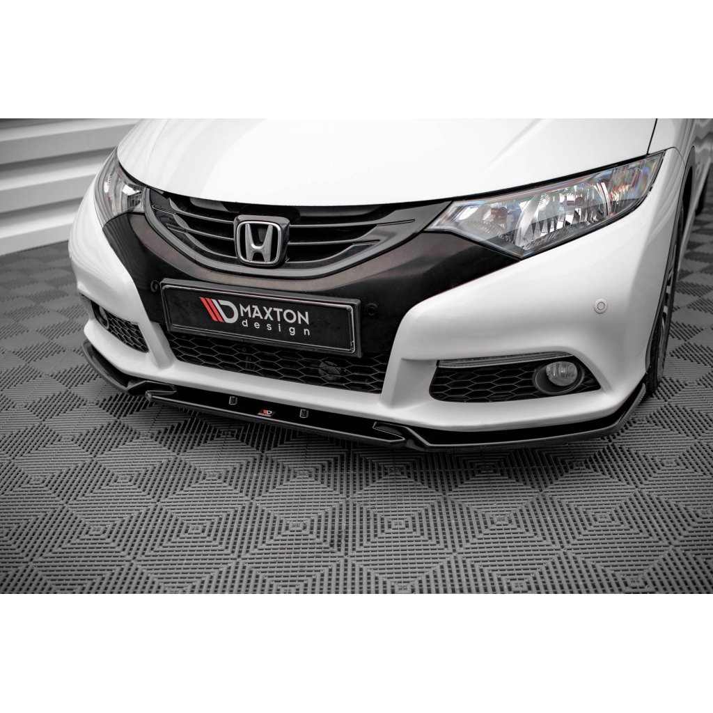 Maxton Design spoiler pod přední nárazník ver.2 pro Honda Civic Mk9, černý lesklý plast ABS