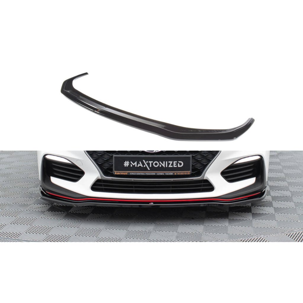 Maxton Design spoiler pod přední nárazník ver.2 pro Hyundai i30 N Mk3, černý lesklý plast ABS