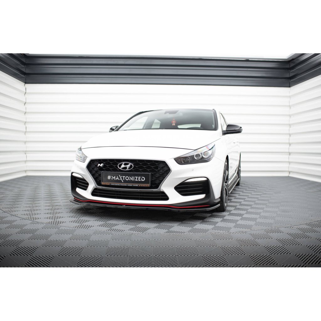 Maxton Design spoiler pod přední nárazník ver.2 pro Hyundai i30 N Mk3, černý lesklý plast ABS