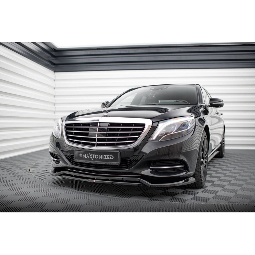 Maxton Design spoiler pod přední nárazník ver. 2 pro Mercedes třída S W222 Standard, černý lesklý plast ABS