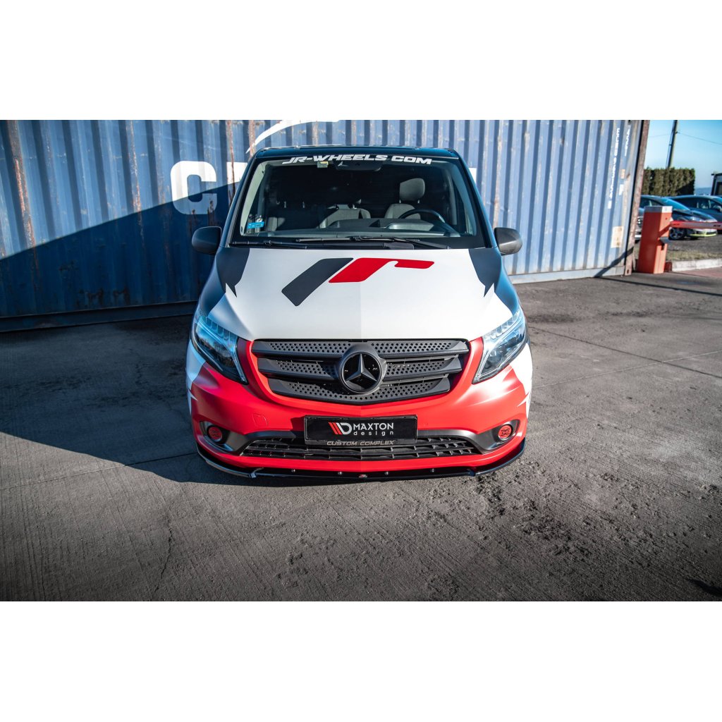 Maxton Design spoiler pod přední nárazník ver.2 pro Mercedes Vito W447 Facelift, černý lesklý plast ABS