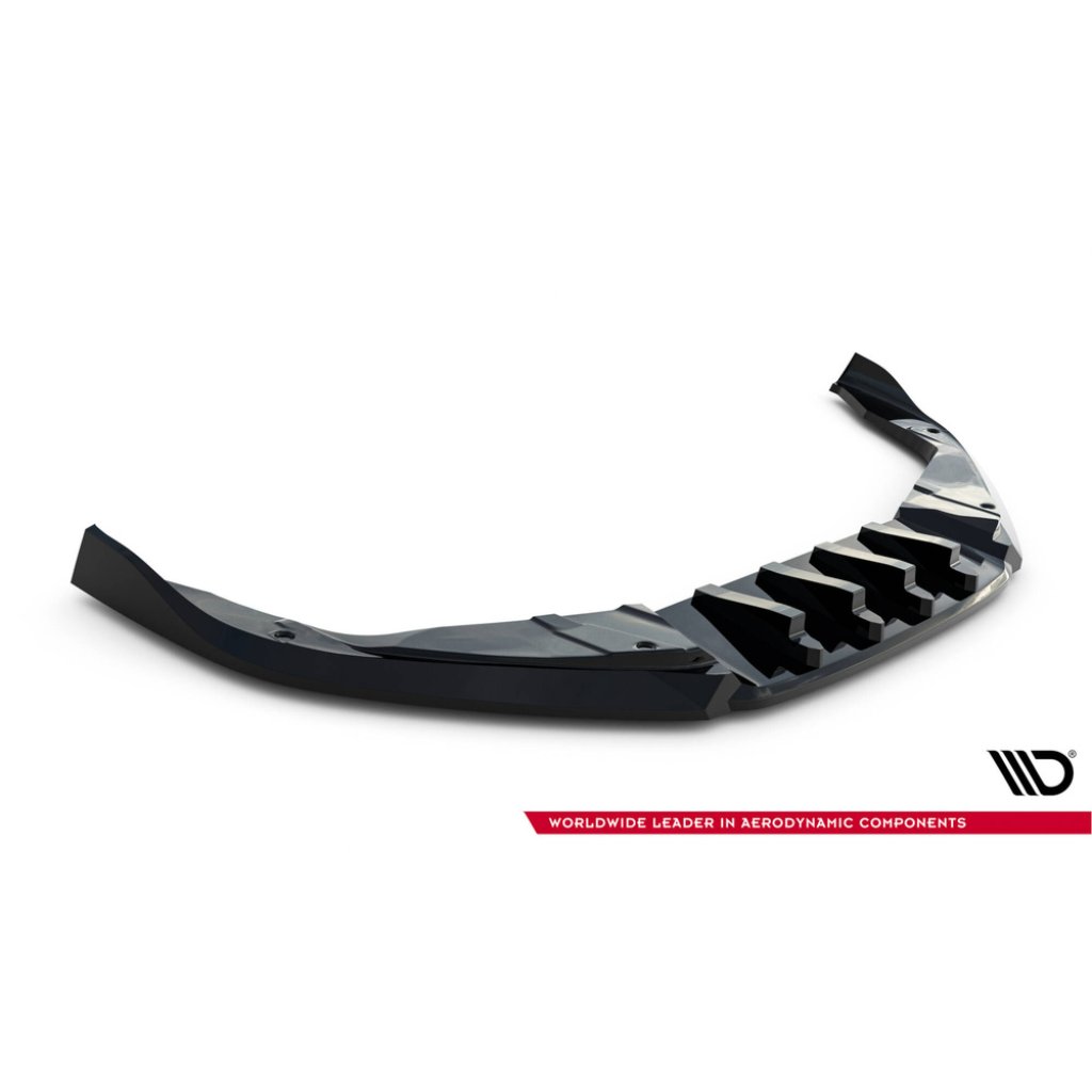 Maxton Design spoiler pod přední nárazník ver.2 pro Porsche Cayman 982c, černý lesklý plast ABS, 718 GTS
