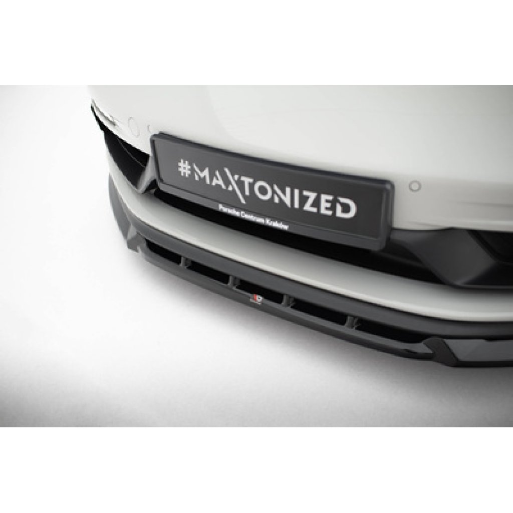 Maxton Design spoiler pod přední nárazník ver.2 pro Porsche Cayman 982c, černý lesklý plast ABS, 718 GTS