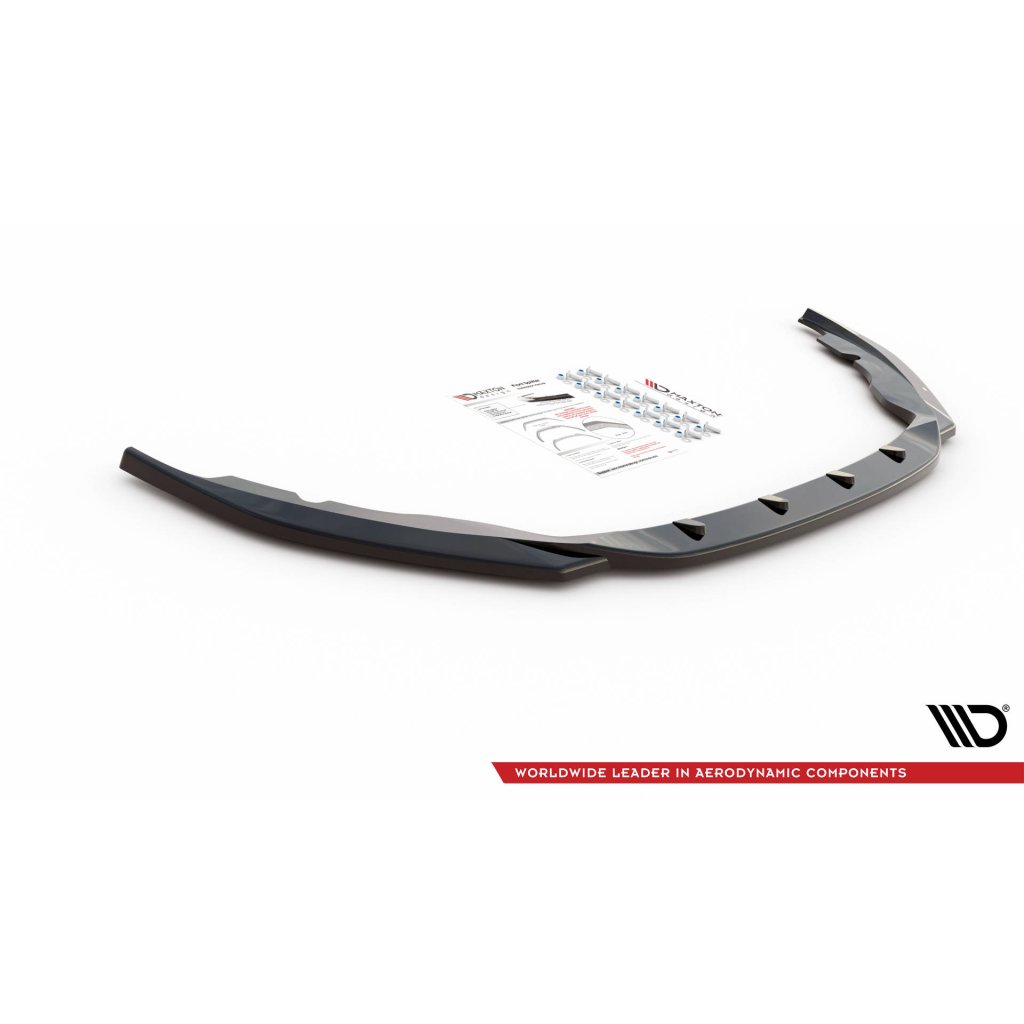 Maxton Design spoiler pod přední nárazník ver.2 pro Škoda Fabia Mk3, černý lesklý plast ABS