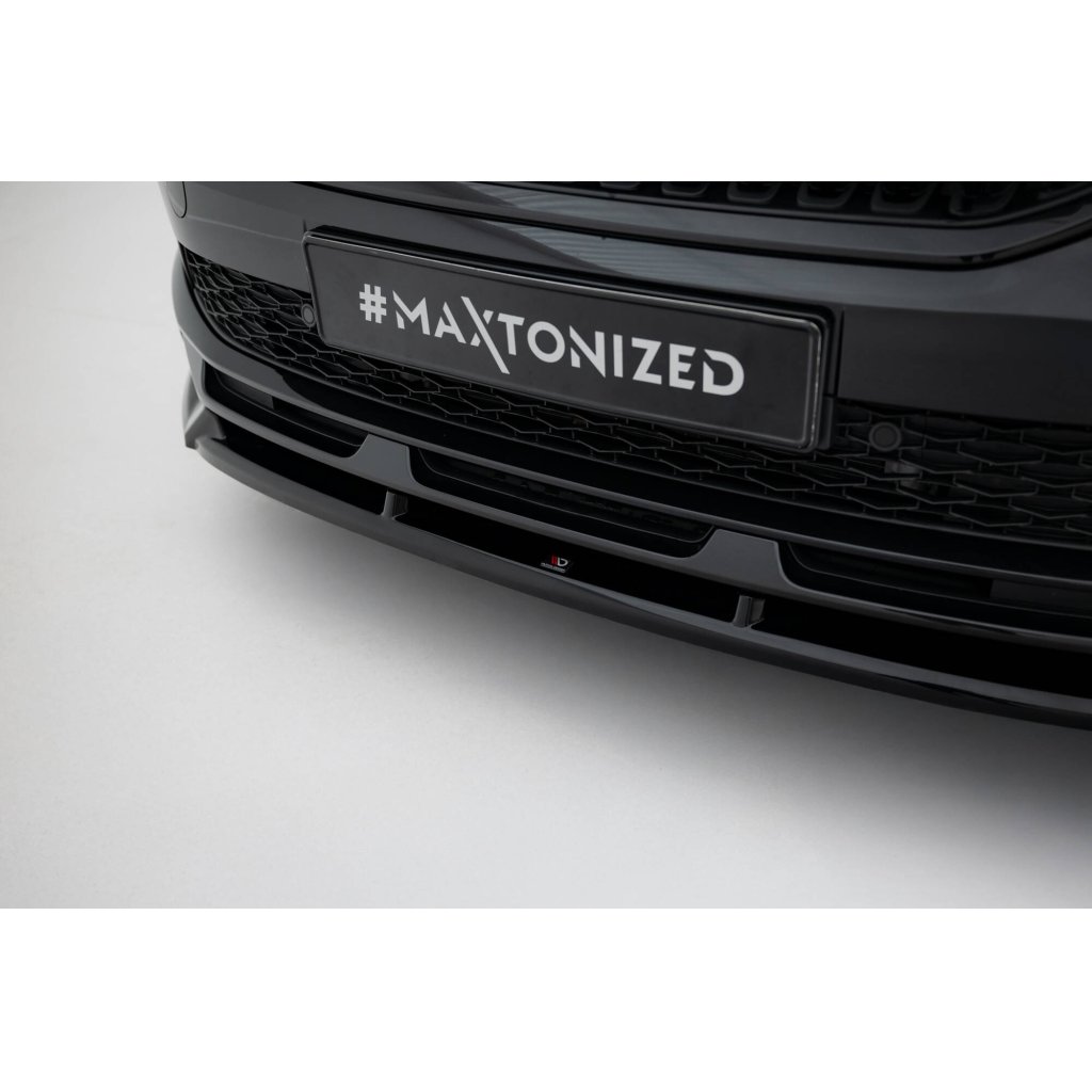 Maxton Design spoiler pod přední nárazník ver.2 pro Škoda Kamiq Mk1 Facelift, černý lesklý plast ABS, Monte Carlo