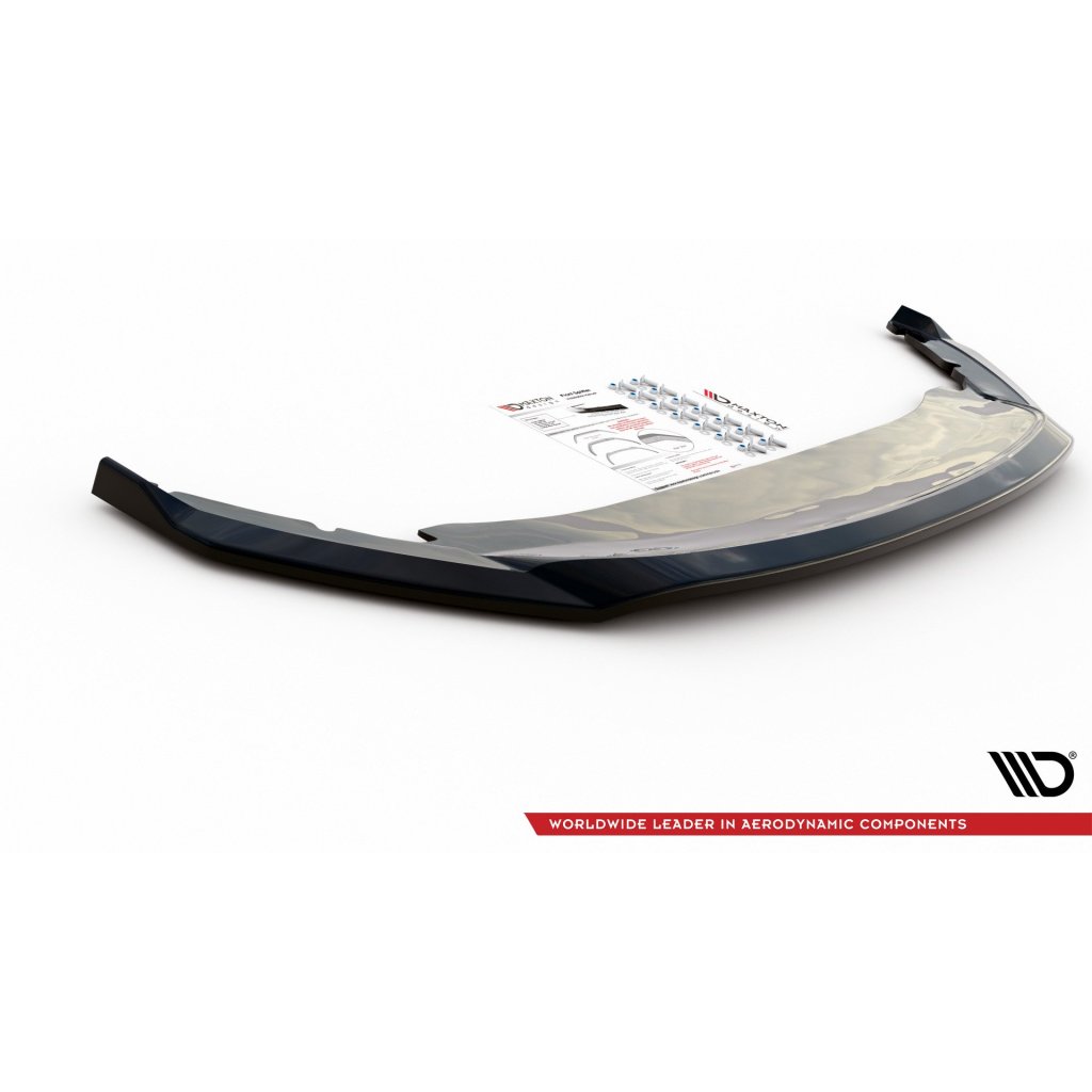 Maxton Design spoiler pod přední nárazník ver.2 pro Škoda Octavia Mk4, černý lesklý plast ABS