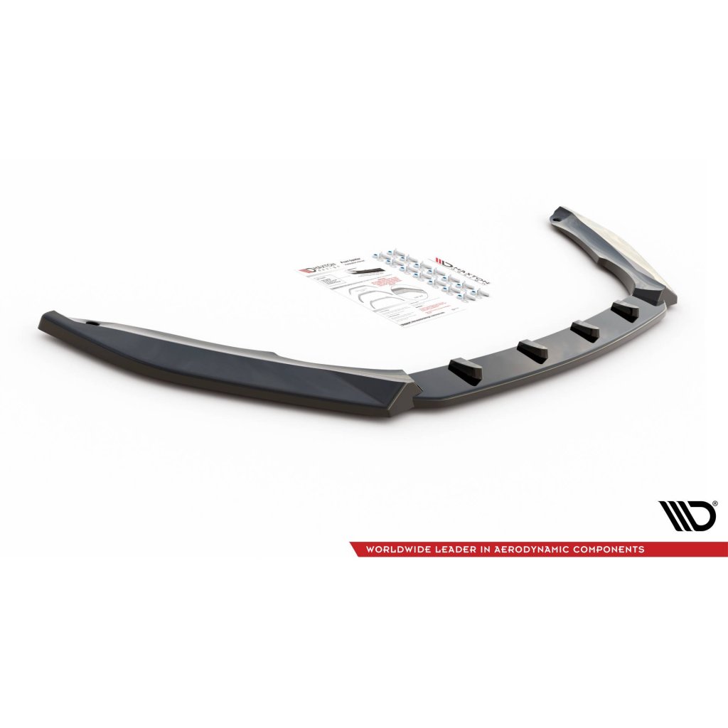 Maxton Design spoiler pod přední nárazník ver.2 pro Škoda Octavia RS Facelift Mk3, černý lesklý plast ABS