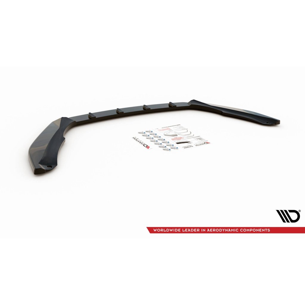 Maxton Design spoiler pod přední nárazník ver.2 pro Škoda Octavia RS Facelift Mk3, černý lesklý plast ABS