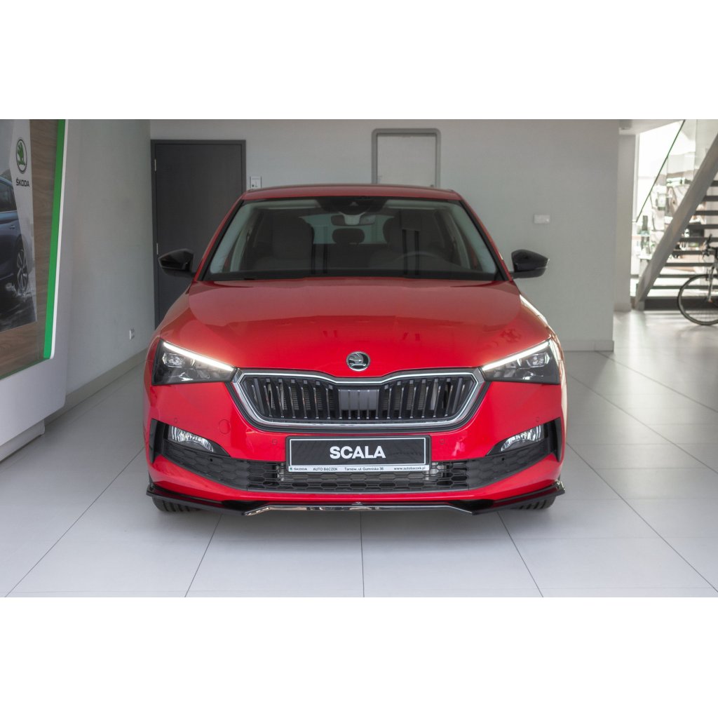 Maxton Design spoiler pod přední nárazník ver.2 pro Škoda Scala, černý lesklý plast ABS