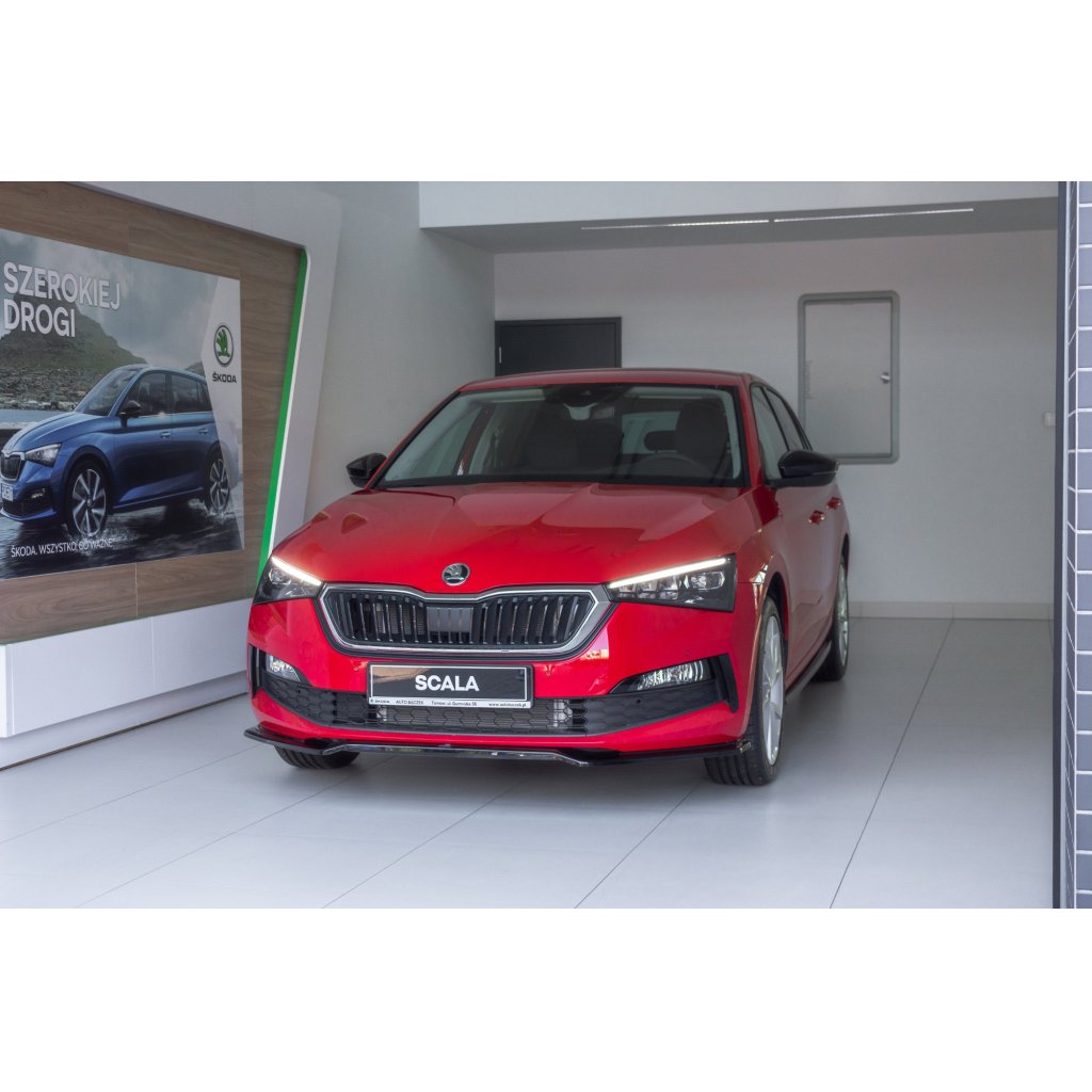 Maxton Design spoiler pod přední nárazník ver.2 pro Škoda Scala, černý lesklý plast ABS