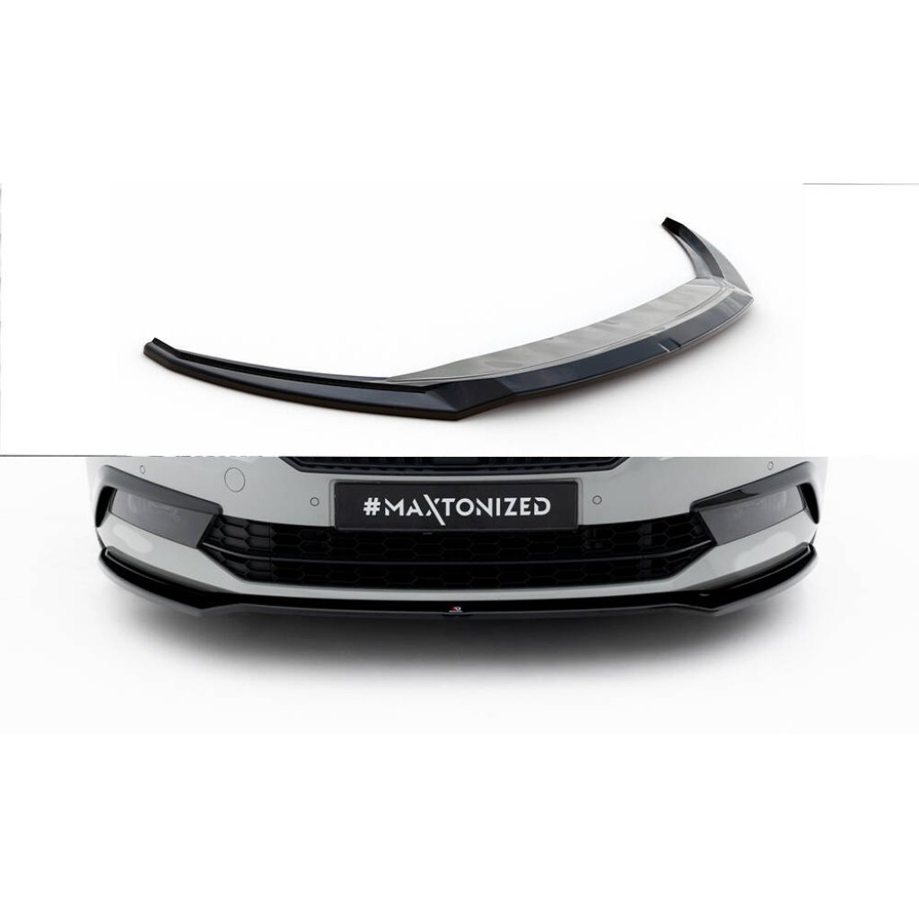 Maxton Design spoiler pod přední nárazník ver.2 pro Škoda Superb Mk3, černý lesklý plast ABS