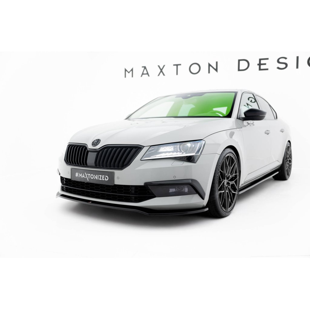 Maxton Design spoiler pod přední nárazník ver.2 pro Škoda Superb Mk3, černý lesklý plast ABS