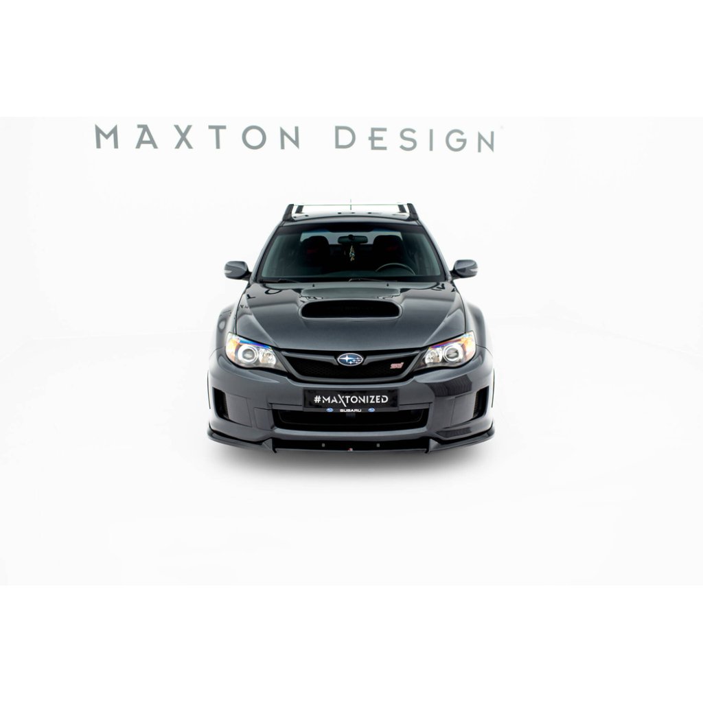 Maxton Design spoiler pod přední nárazník ver.2 pro Subaru Impreza WRX STi Mk3 Facelift, černý lesklý plast ABS