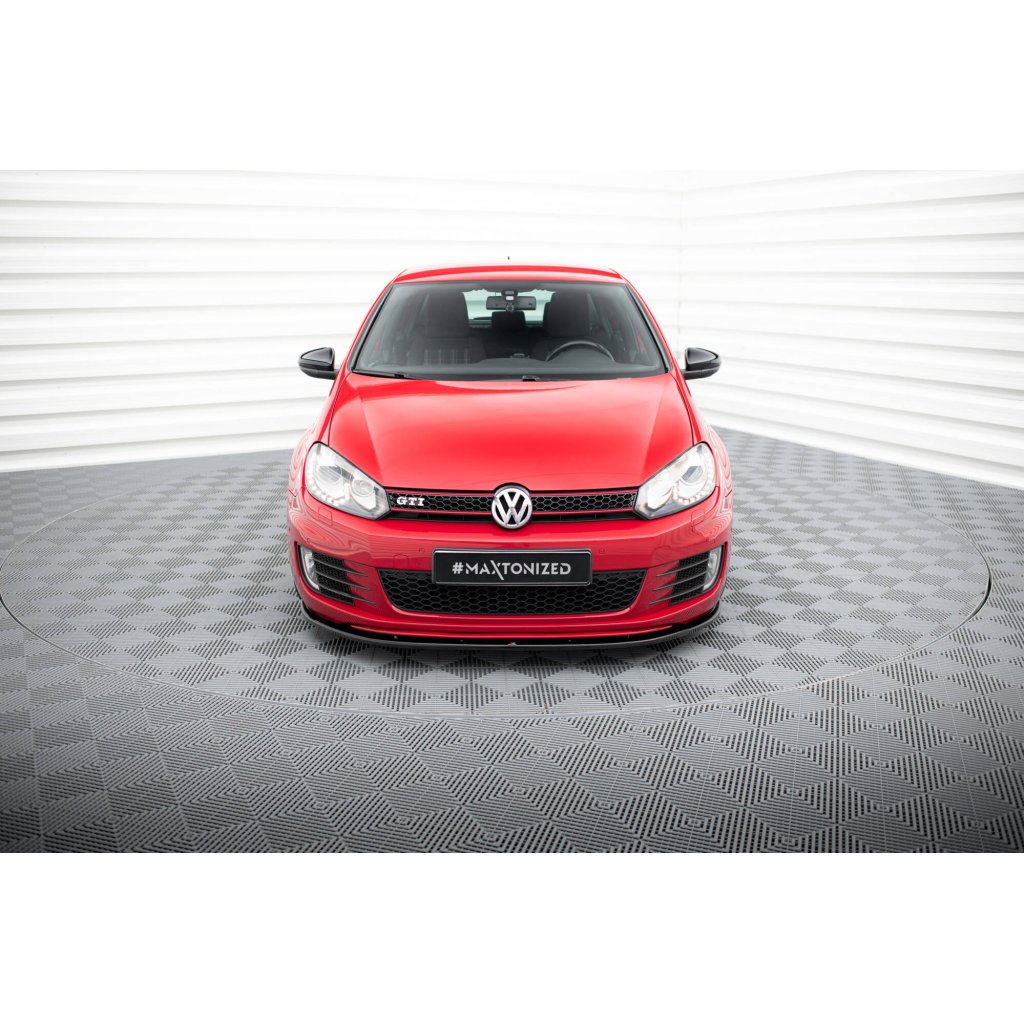 Maxton Design spoiler pod přední nárazník ver.2 pro Volkswagen Golf GTI Mk6, černý lesklý plast ABS