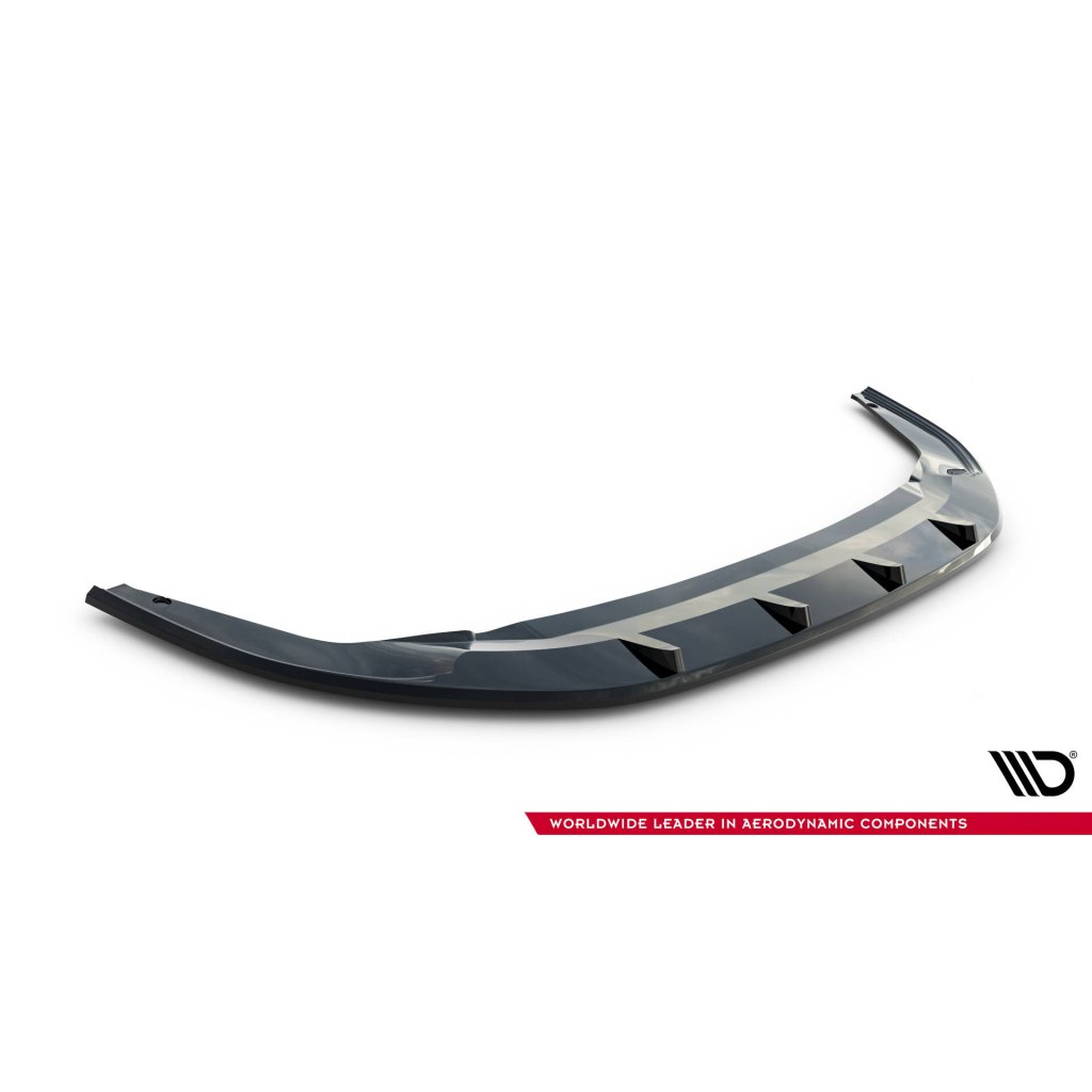 Maxton Design spoiler pod přední nárazník ver.2 pro Volkswagen Golf GTI Mk8 Facelift, černý lesklý plast ABS, Clubsport