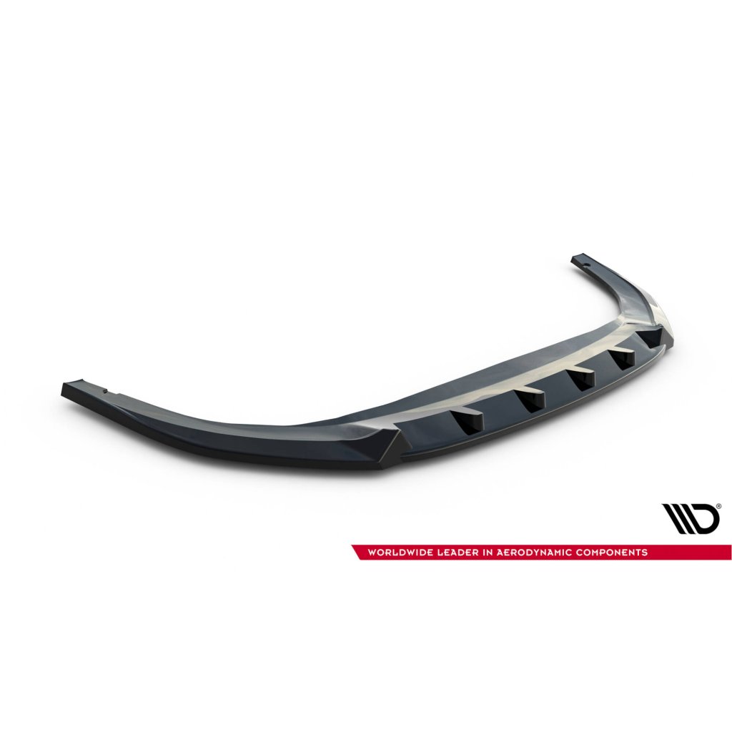 Maxton Design spoiler pod přední nárazník ver.2 pro Volkswagen Golf R-Line Mk8 Facelift, černý lesklý plast ABS