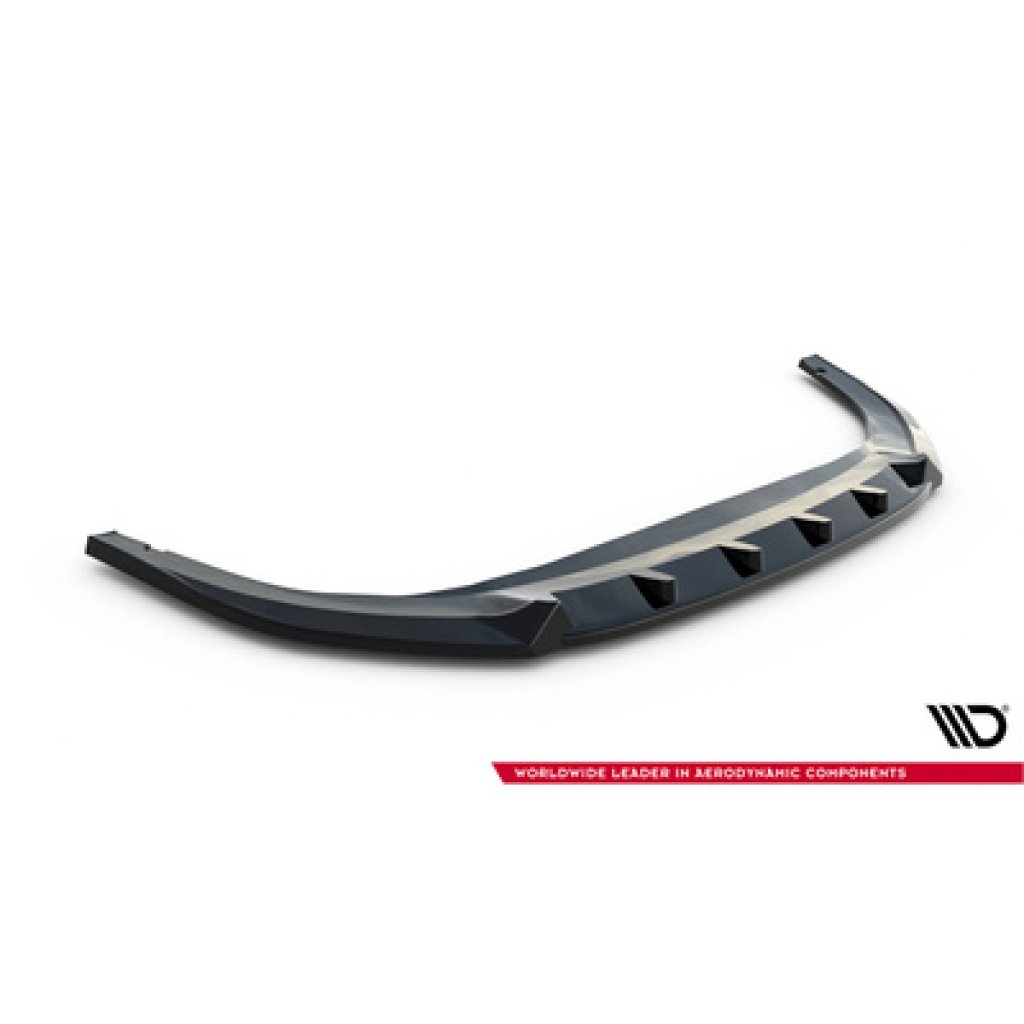 Maxton Design spoiler pod přední nárazník ver.2 pro Volkswagen Golf R-Line Mk8 Facelift, černý lesklý plast ABS