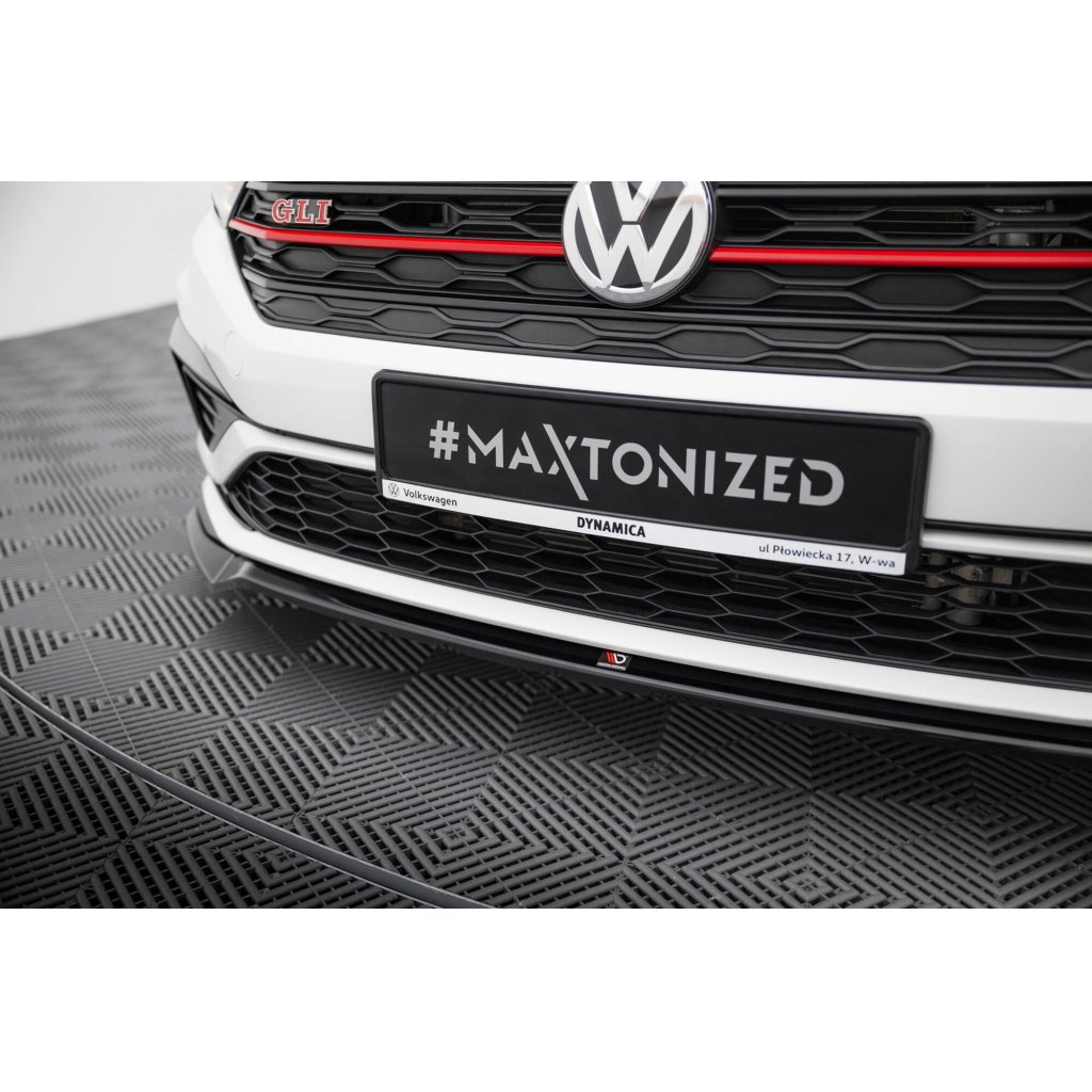 Maxton Design spoiler pod přední nárazník ver.2 pro Volkswagen Jetta Mk7 GLI, černý lesklý plast ABS