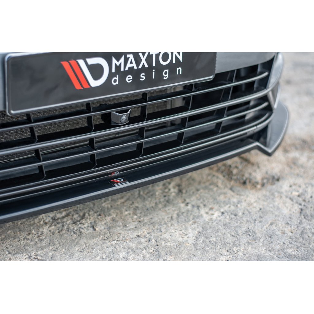 Maxton Design spoiler pod přední nárazník ver.2 pro Volkswagen Passat Mk8 (B8), černý lesklý plast ABS, R-Line