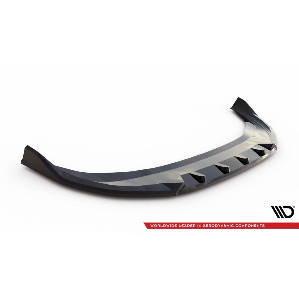 Maxton Design spoiler pod přední nárazník ver.2 pro Volkswagen Passat Mk9 (B9), černý lesklý plast ABS