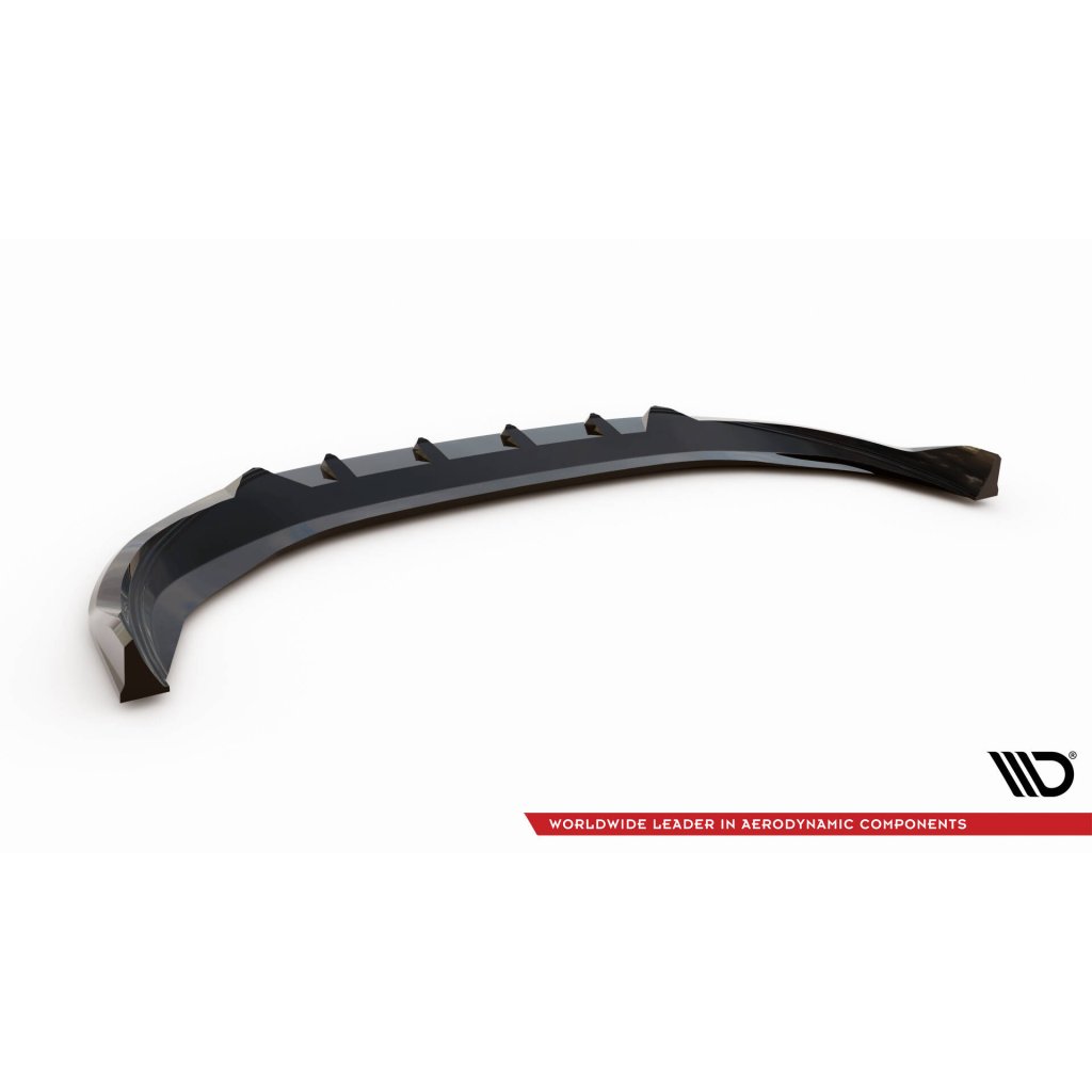 Maxton Design spoiler pod přední nárazník ver.2 pro Volkswagen Passat Mk9 (B9), černý lesklý plast ABS