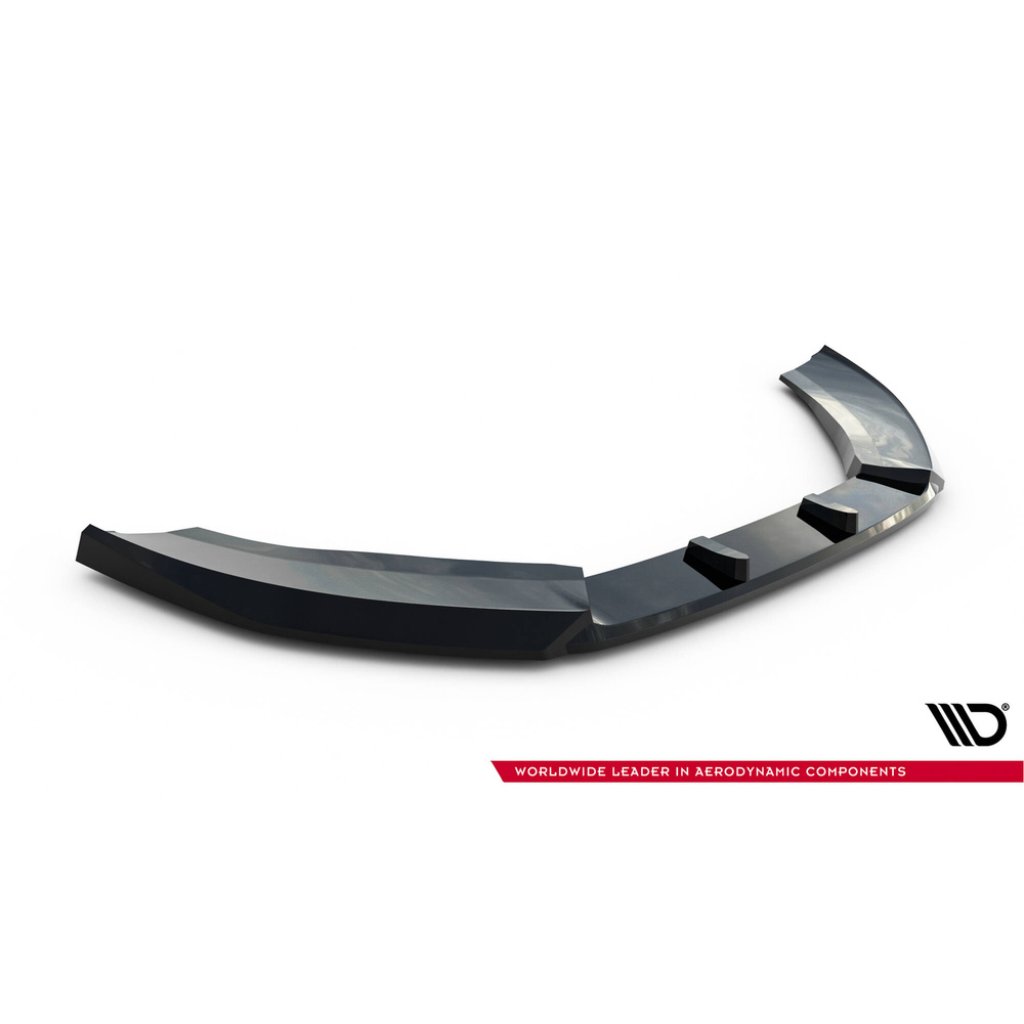 Maxton Design spoiler pod přední nárazník ver.3 pro Audi S6 C7, černý lesklý plast ABS, Sedan / Avant