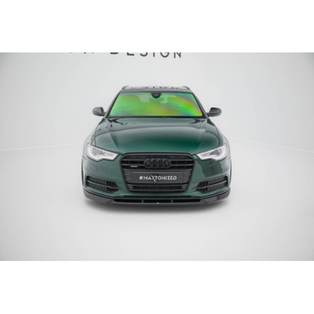 Maxton Design spoiler pod přední nárazník ver.3 pro Audi S6 C7, černý lesklý plast ABS, Sedan / Avant