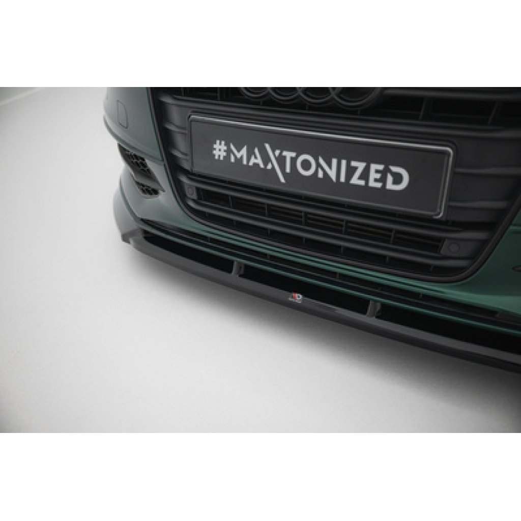 Maxton Design spoiler pod přední nárazník ver.3 pro Audi S6 C7, černý lesklý plast ABS, Sedan / Avant
