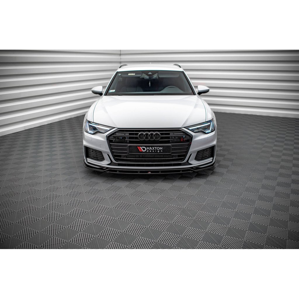 Maxton Design spoiler pod přední nárazník ver.3 pro Audi S6 C8, černý lesklý plast ABS