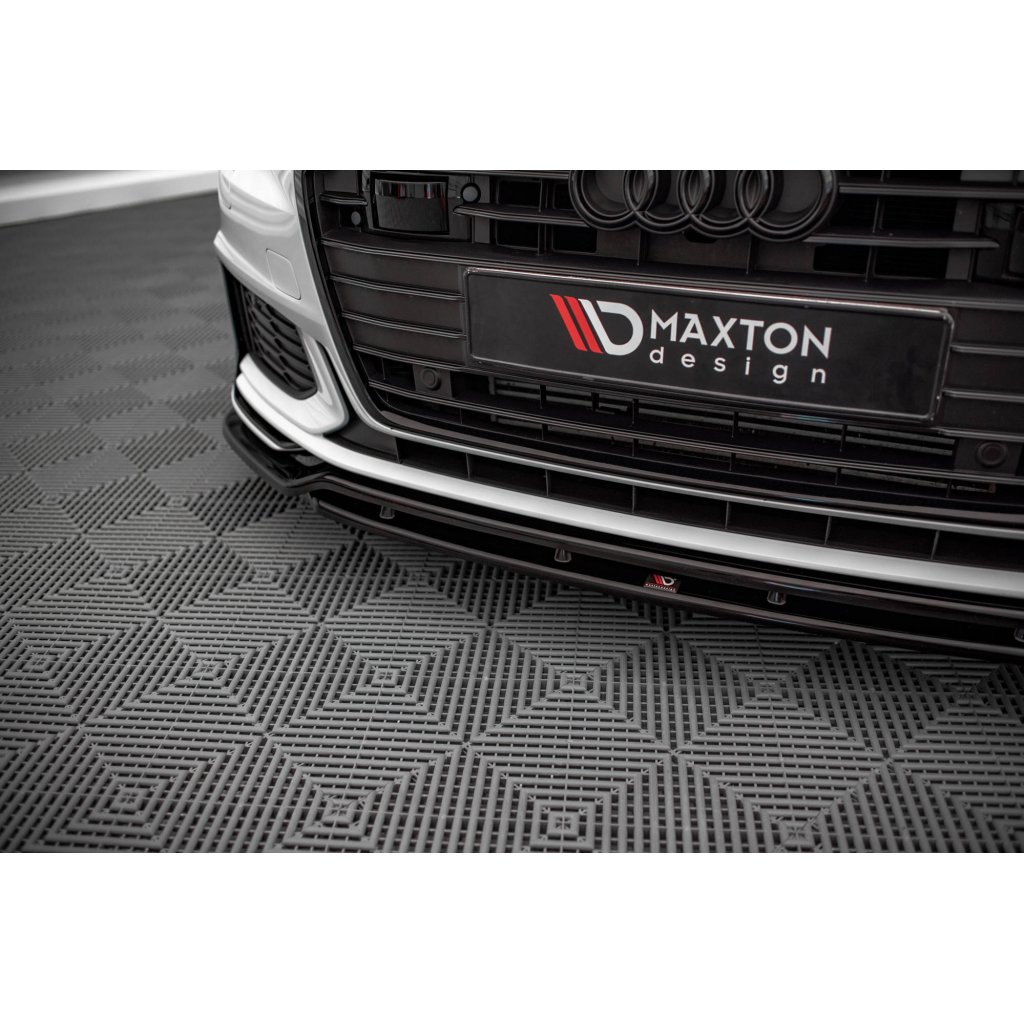 Maxton Design spoiler pod přední nárazník ver.3 pro Audi S6 C8, černý lesklý plast ABS